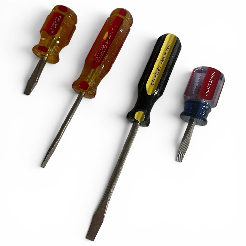 Vintage Stanley Craftsman USA Screwdriver Lot Stubby Set 64-842 64-883 CMHT65020 - Picture 2 of 6